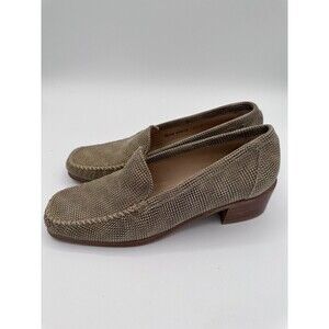 STUART WEITZMAN Chunky Block Heel Tan Loafers 6.5 B